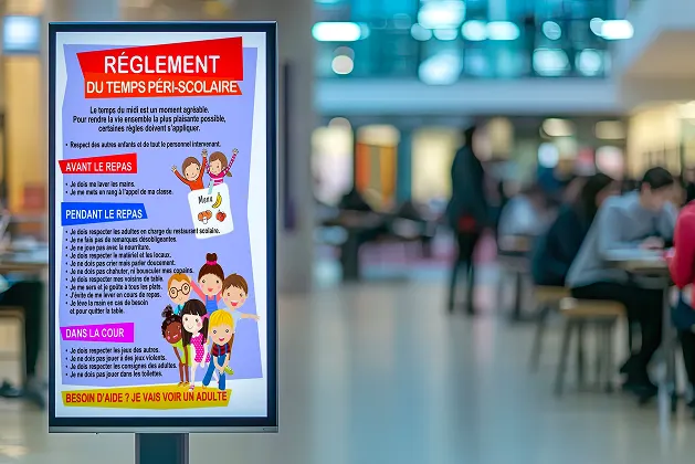 totem dans l'entrée d'une école